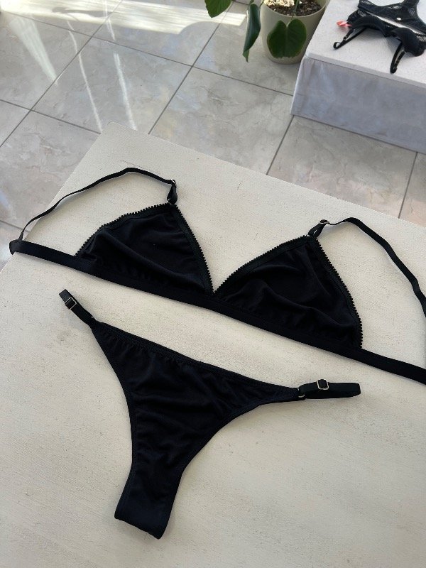 Producto - Conjunto bralette microfibra negro - 0