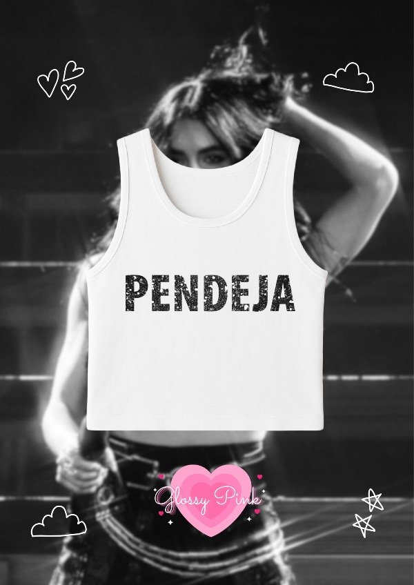 Tank Top Pendeja - VINILO GLITTER NEGRO