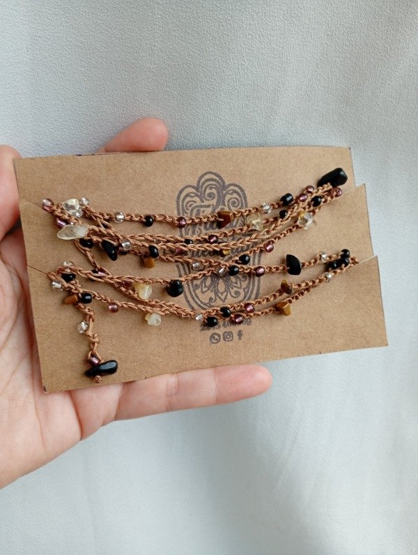 Producto - COLLARES mil vueltas hilo marron - 0