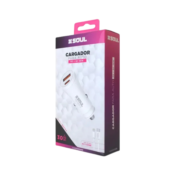 Producto - CARGADOR PARA AUTO PD + QC 38W