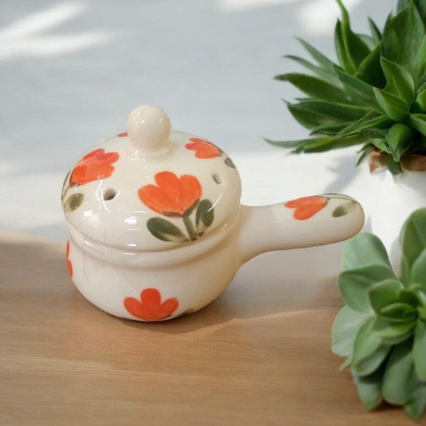 Producto - Sahumeador ceramica premium tulipanes naranjas
