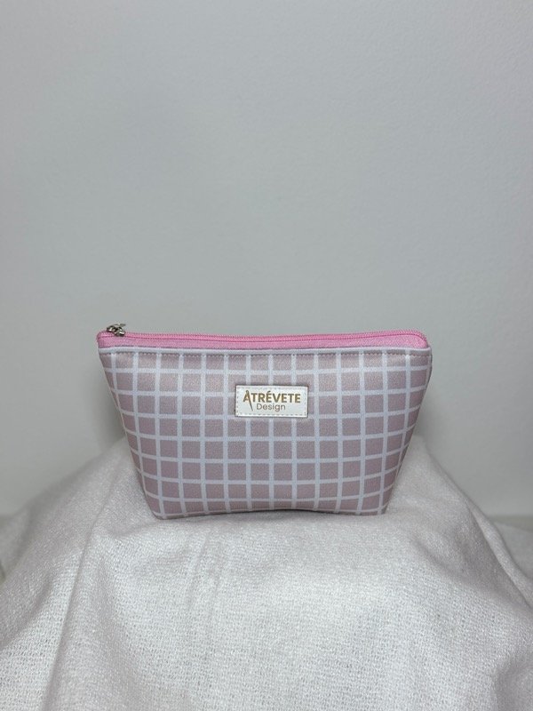 Producto - Mini Neceser Amelia - Cuadrille rosa viejo