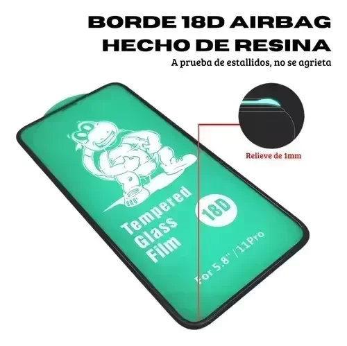 Producto - Vidrio templado Tortuga 18D iphone 16 pro max