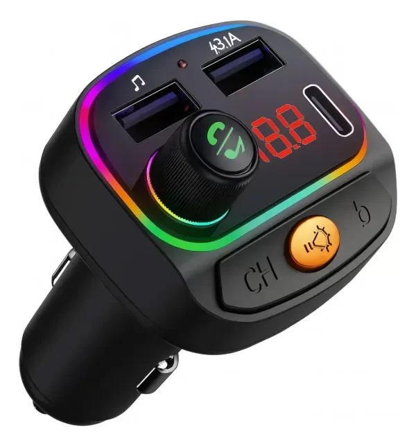 Producto - TRANSMISOR RECEPTOR BLUETOOTH FM USB TIPO C CARGADOR MP3
