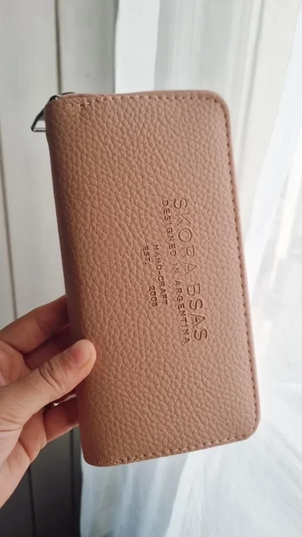 Producto - Billetera simple skora rosa con correa