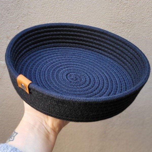 Producto - CESTO BAJO HILO DE ALGODON NEGRO