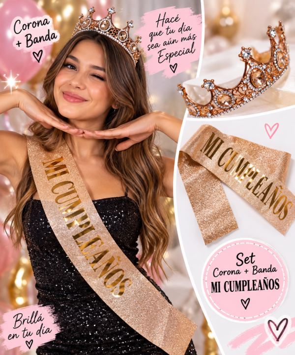 Producto - Banda cumpleaños + corona