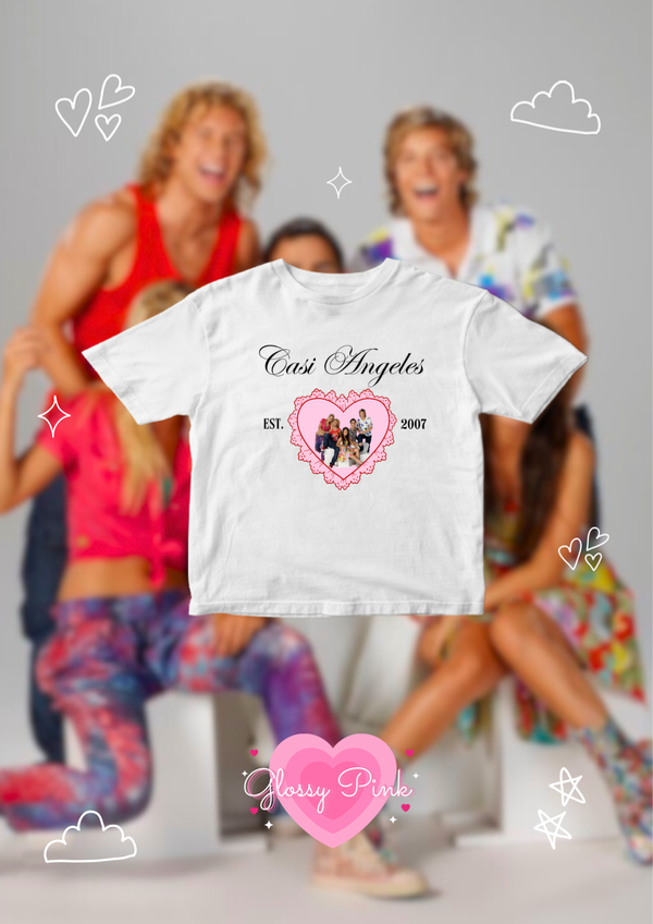 Baby tee Casi Ángeles forever con DTF