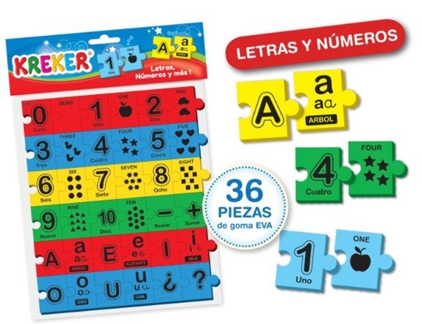 Producto - GOMA-EVA KREKER LETRAS NUMEROS Y MAS
