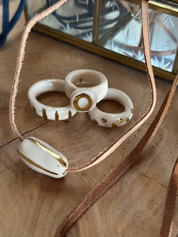 Producto - Collar con dije pasante Rayas oro