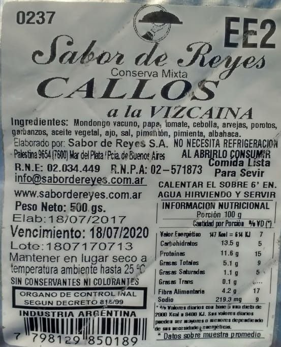 Producto - CALLOS A LA VIZCAINA SABOR DE REYES