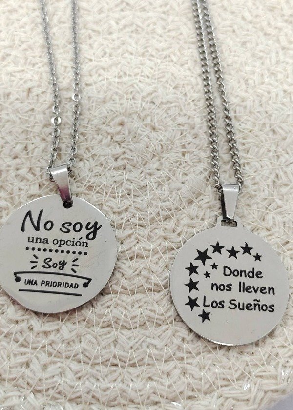 Producto - Dije de Frases-" Donde nos lleven los sueños .."