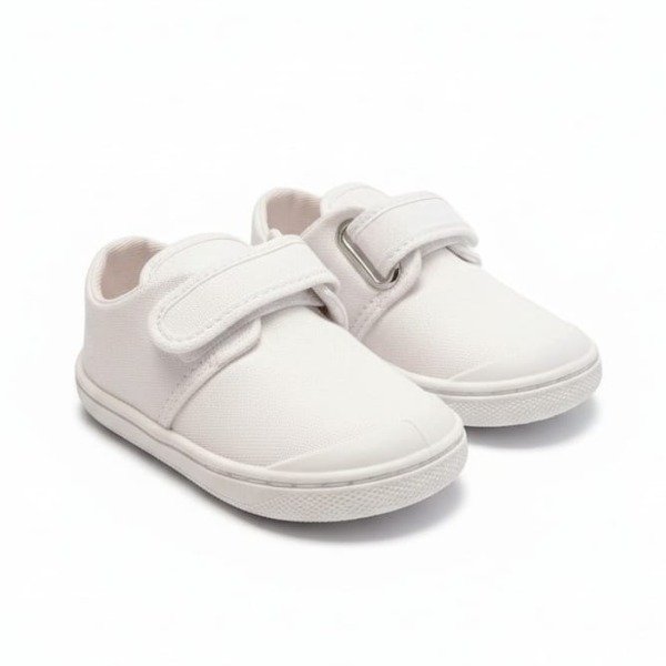 Producto - ZAPATILLA DE LONA CON VELCRO blanco/azul/rosa (livianas- flexibles)