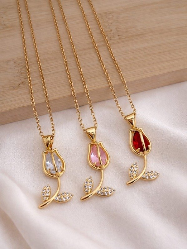 Producto - Collar AD tulipan con piedra