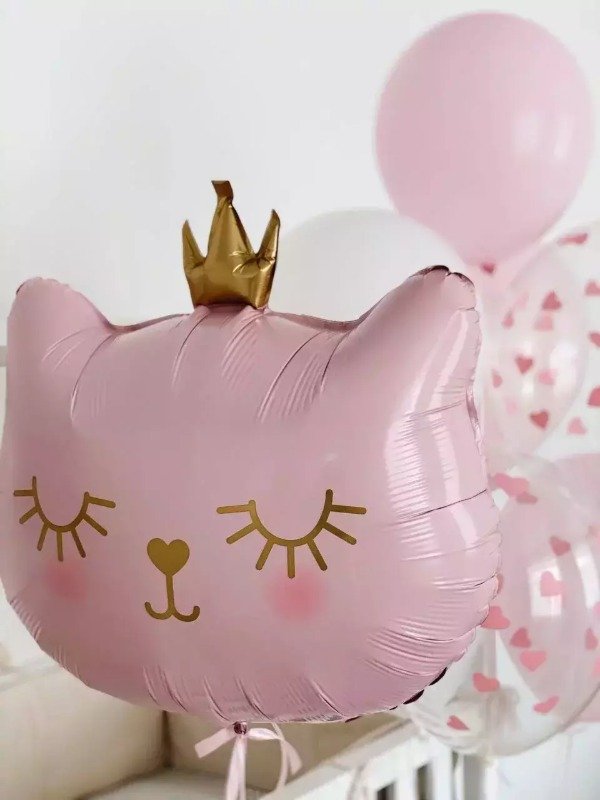 Producto - Globo metalizado crown cat rosa