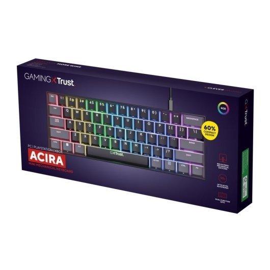Producto - Teclado Gamer Trust Gxt 867 Acira Mecanico 60 por ciento Negro Español - 1