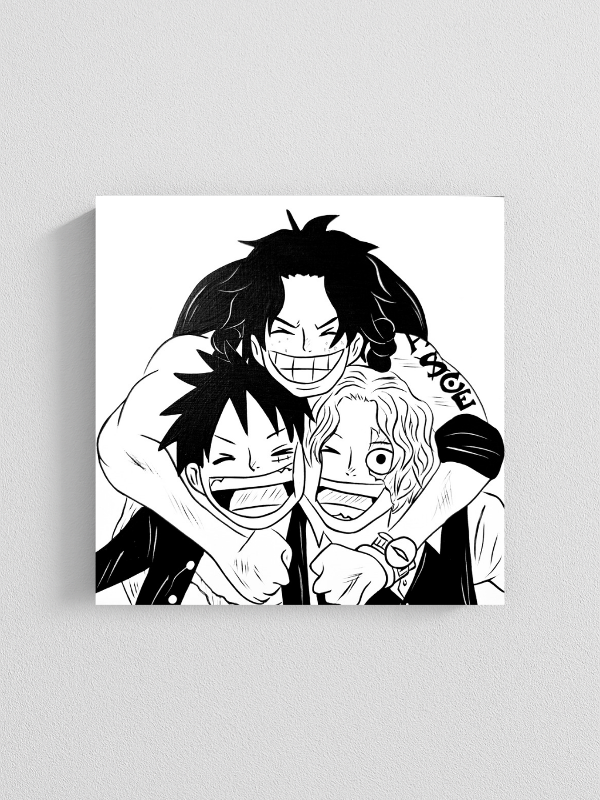 Producto - Cuadro Luffy, Ace y Sabo  -One piece-  (17x17cm)