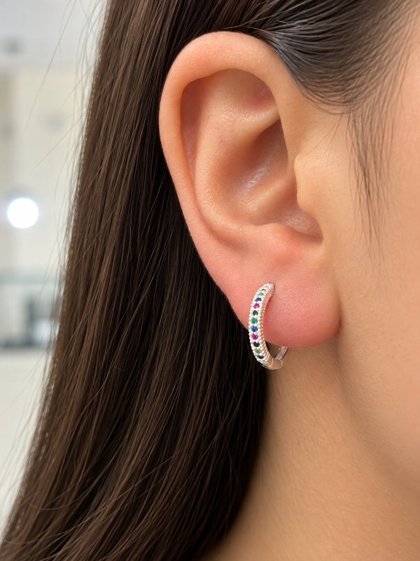 Producto - Aro argolla con colores de plata 925