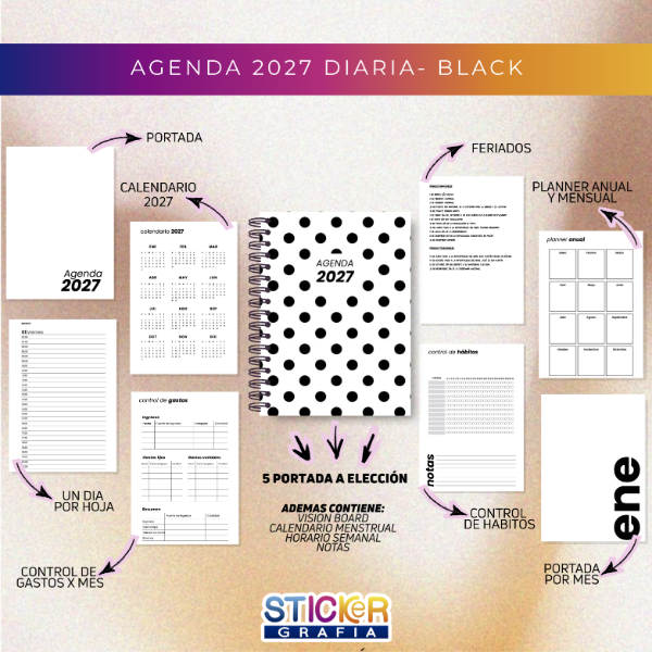 Producto - Agenda 2027 Diaria Black