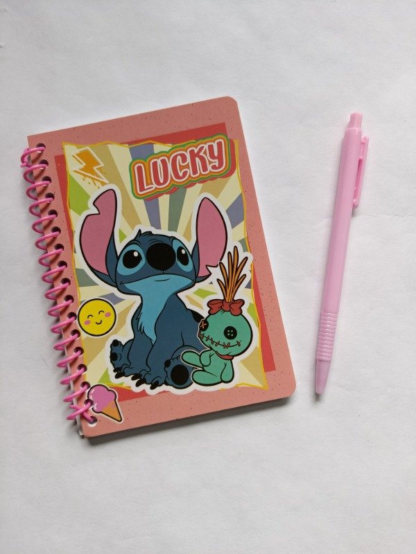 Producto - Combo libretita + lapicera, Stitch coral