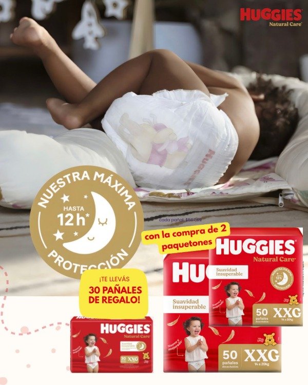 Producto - Huggies Natural Care x 2 + Pañales Gratis