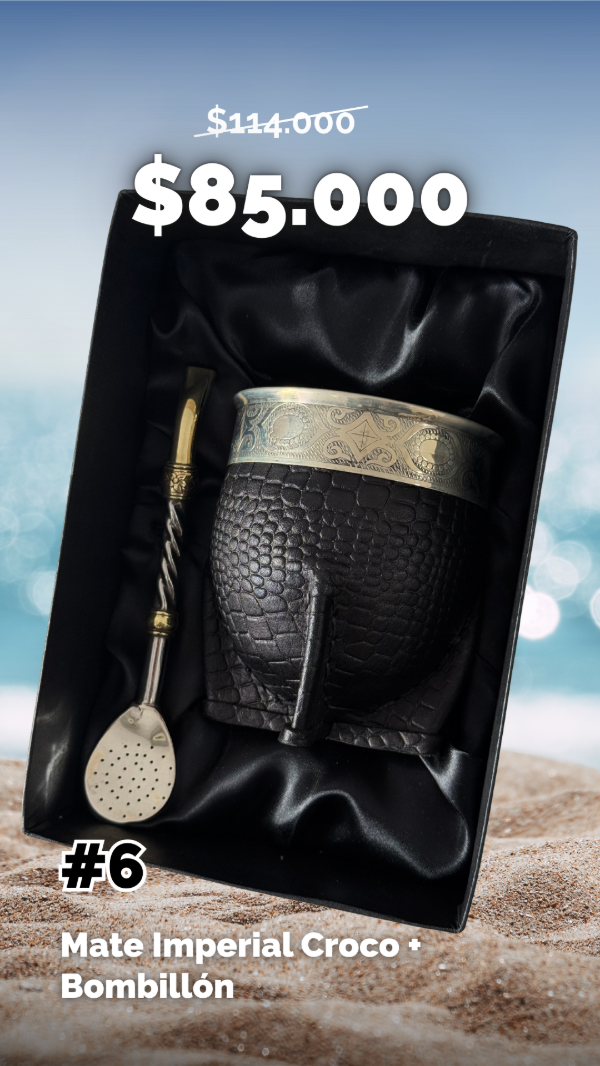 Producto - COMBO MATE IMPERIAL CROCO PERSONALIZADO + BOMBILLON + CAJA DE PRESENTACIÓN #2