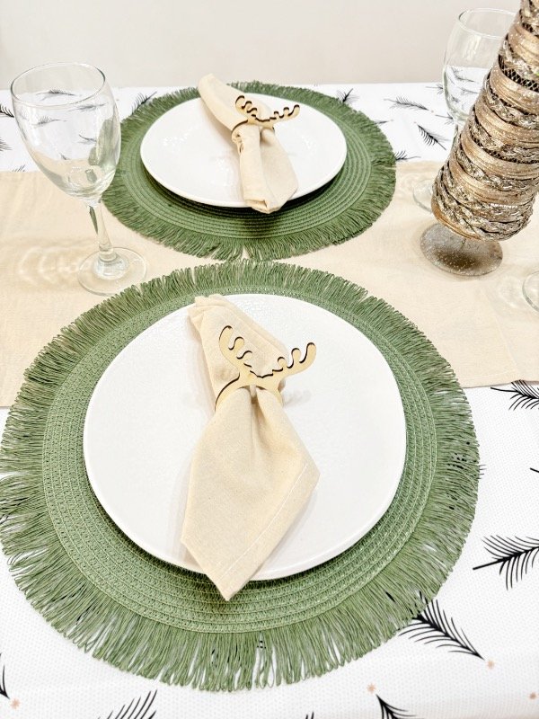 Producto - Individuales con Flecos - VERDE