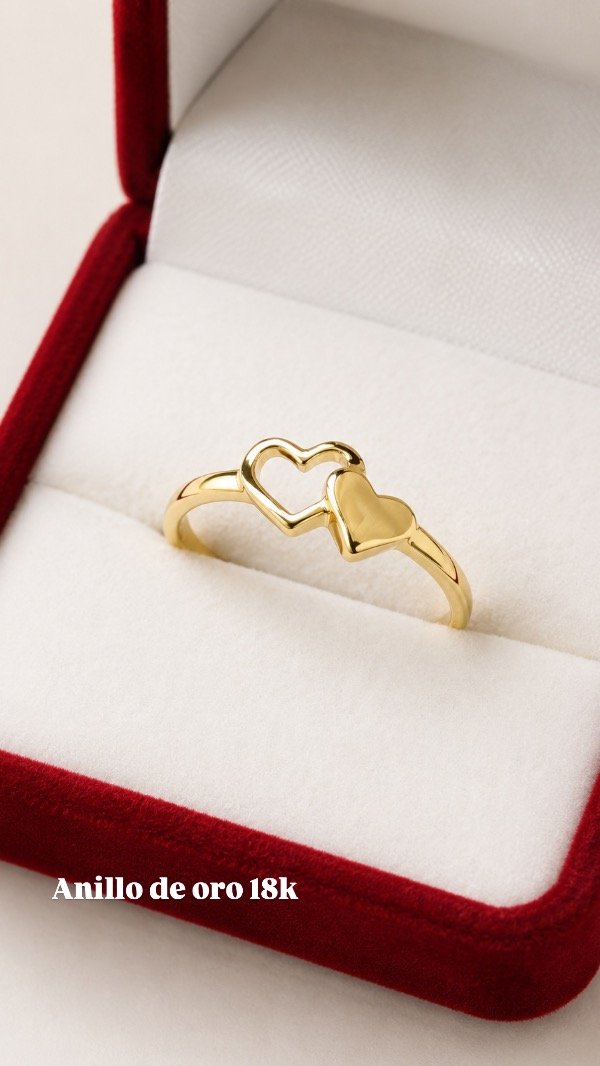 Producto - Anillo dos corazones oro 18k