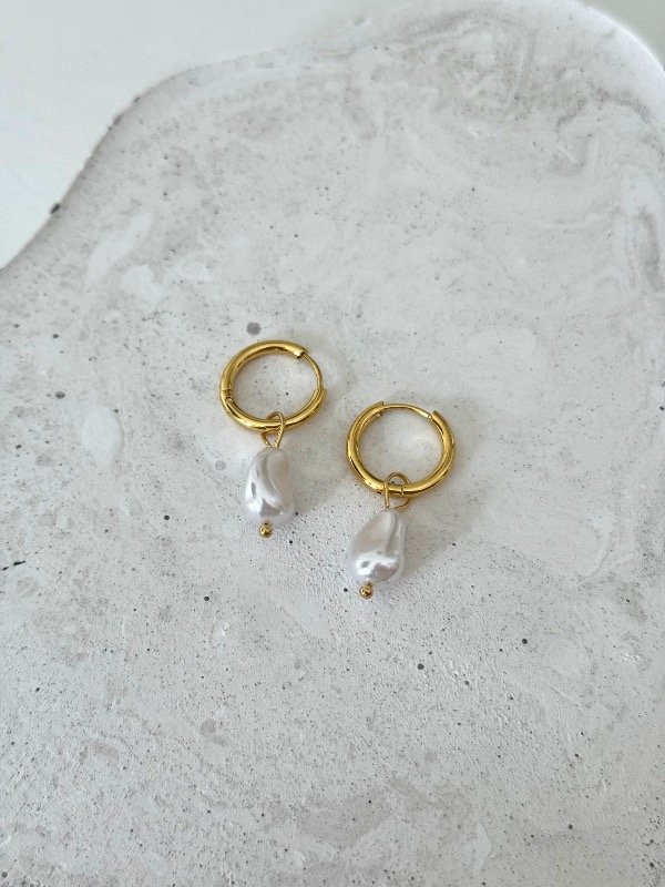 Producto - Argollas doradas perla - 0