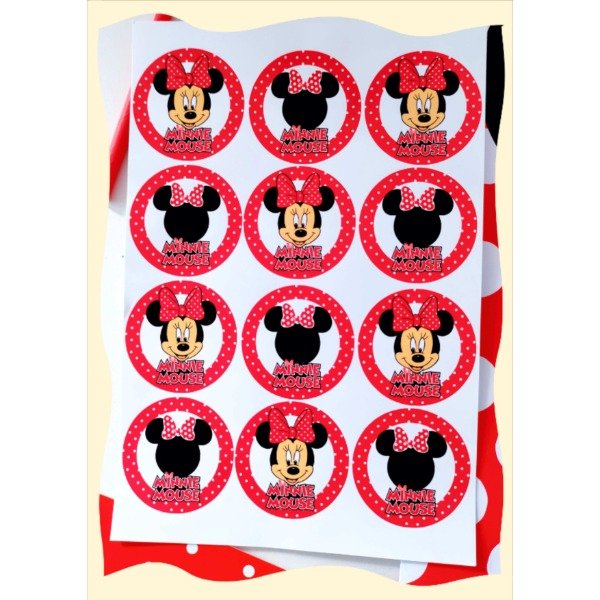 Producto - Stickers x 12 Minnie Roja