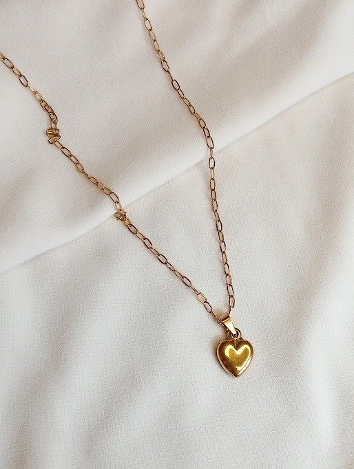 Producto - Collar corazón - Acero dorado