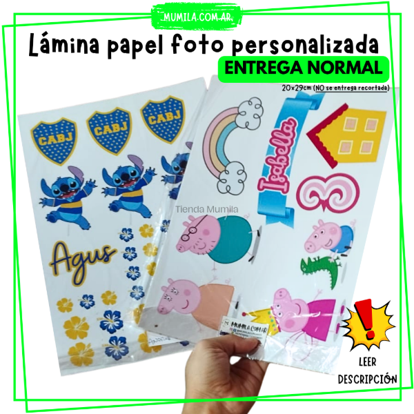 Producto - Lámina Papel foto Personalizada Tiempo de entrega NORMAL