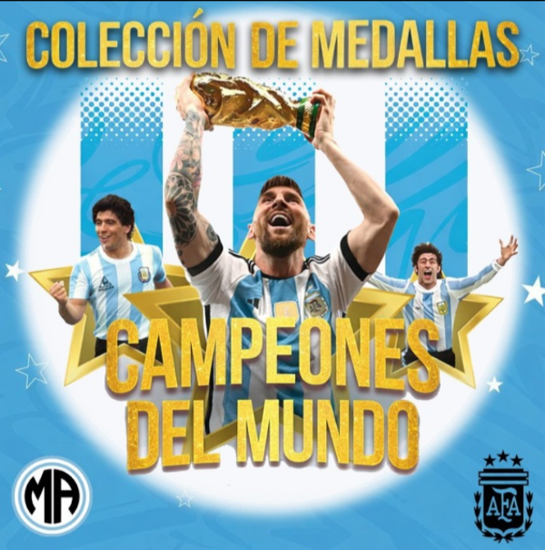 Producto - Colección de Medallas Campeones del Mundo. Kempes. Maradona. Messi. Dibu - 2