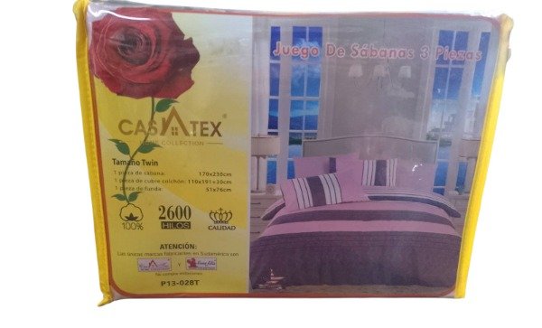 Producto - Juego de Sabanas Twin 1 plaza Casatex 2600 hilos Modelo 08