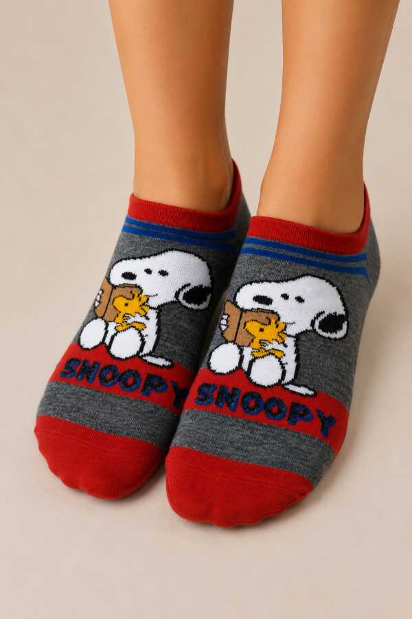 Producto - SOQUETES ADULTO SNOOPY LIBRO GRIS