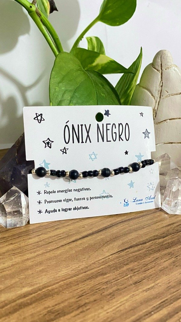 Producto - Pulsera regulable de onix negro