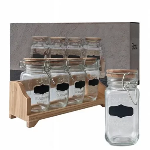 Producto - Set x 4 especieros bamboo con soporte de madera - 1