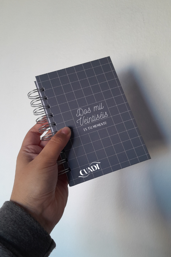 Producto - AGENDA A6- CUADRI AZUL