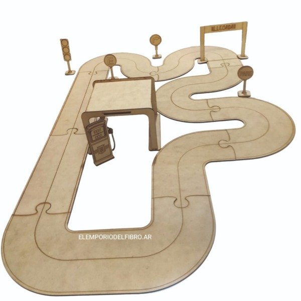 Producto - Pista De Autos En Fibrofacil Encastrable Con Accesorios