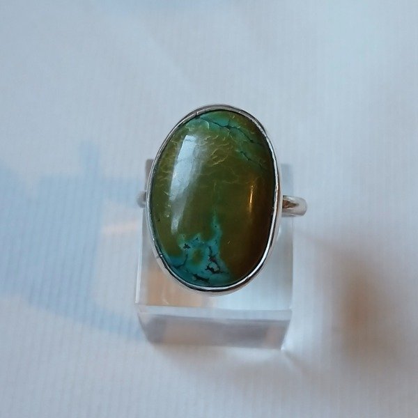 Producto - Anillo Plata 925 con turquesa tibetana - Talle 16