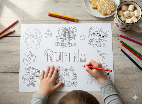 Producto - Individual personalizado de Navidad para colorear - Modelo 2024