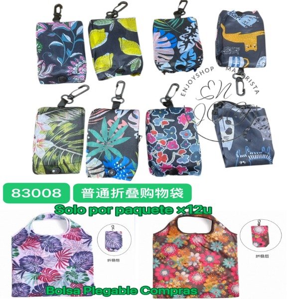 Producto - Bolsa ESTAMPADA De Compras Plegables Reutilizables Gran Capacidad