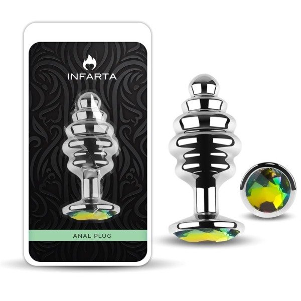 Producto - Anal Plug Luna Metal Medium Rainbow