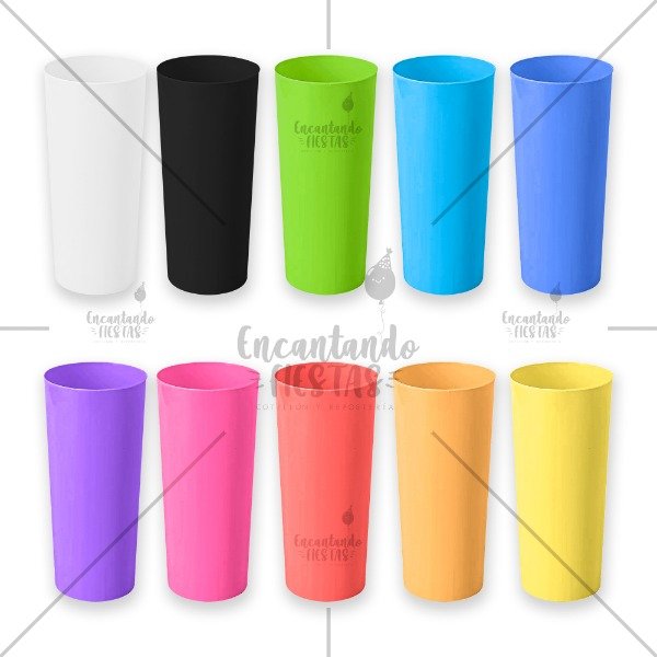 Producto - Vasos Trago Largo Flexible Plástico Color x10