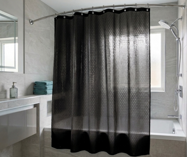Producto - Cortina para Baño 3D "Panal Negro"