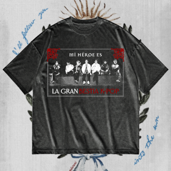 Producto - REMERA STONE WASH LA BESTIA K-POP X BTS - OT7 - 0