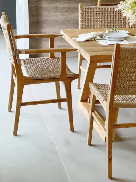 Producto - Silla Bandung Kraft Laqueado Apoyabrazos