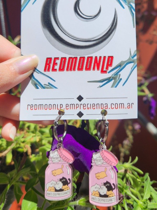 Producto - Argollitas Cat Anti depressants ACERO QUIRÚRGICO