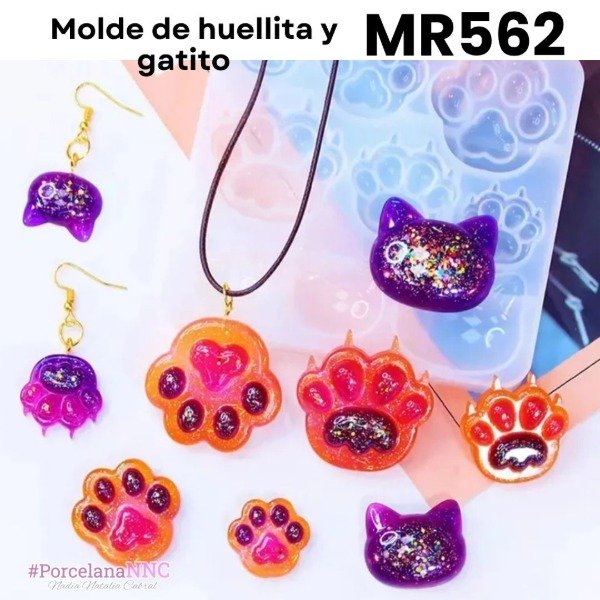 Producto - Molde de huellita y gatito   MR562
