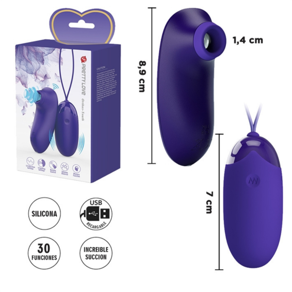 Producto - Succionador + Huevo Vibrador Pretty Love Orthus (Recargable) - 2